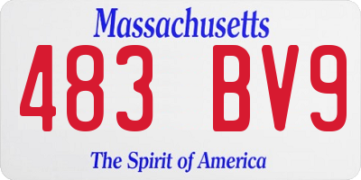 MA license plate 483BV9