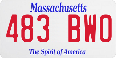 MA license plate 483BW0