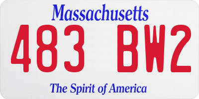 MA license plate 483BW2