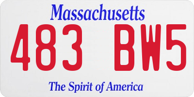 MA license plate 483BW5