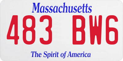 MA license plate 483BW6