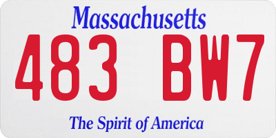 MA license plate 483BW7