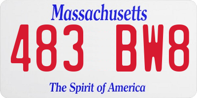 MA license plate 483BW8