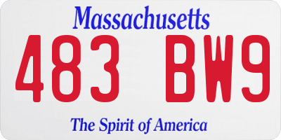 MA license plate 483BW9
