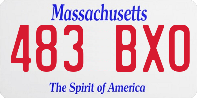 MA license plate 483BX0