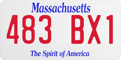 MA license plate 483BX1