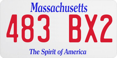 MA license plate 483BX2