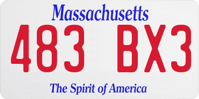 MA license plate 483BX3