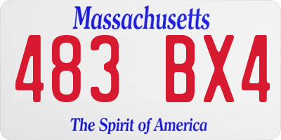 MA license plate 483BX4