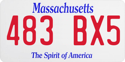 MA license plate 483BX5