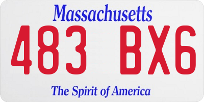 MA license plate 483BX6