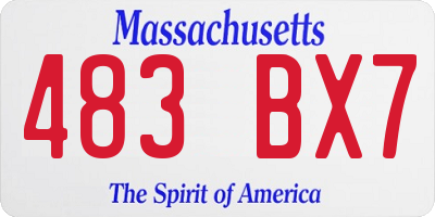 MA license plate 483BX7