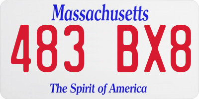 MA license plate 483BX8