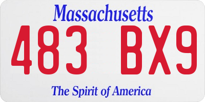 MA license plate 483BX9