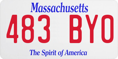 MA license plate 483BY0