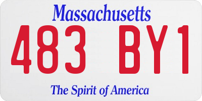 MA license plate 483BY1