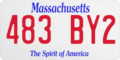 MA license plate 483BY2