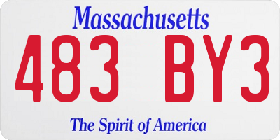 MA license plate 483BY3