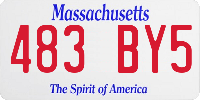 MA license plate 483BY5
