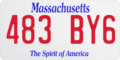 MA license plate 483BY6