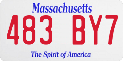 MA license plate 483BY7