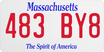 MA license plate 483BY8