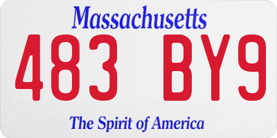 MA license plate 483BY9