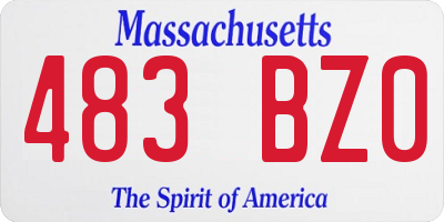 MA license plate 483BZ0