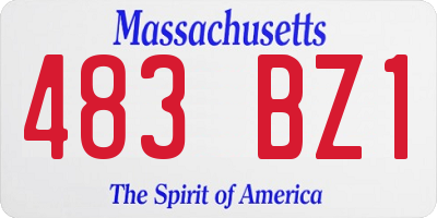 MA license plate 483BZ1