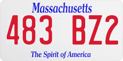 MA license plate 483BZ2