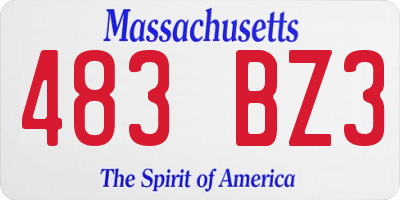 MA license plate 483BZ3