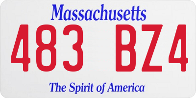 MA license plate 483BZ4