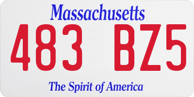 MA license plate 483BZ5