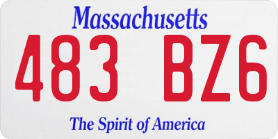 MA license plate 483BZ6