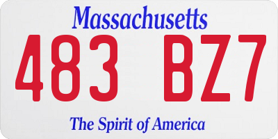 MA license plate 483BZ7