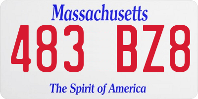 MA license plate 483BZ8