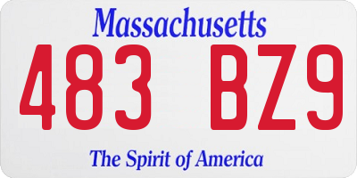 MA license plate 483BZ9