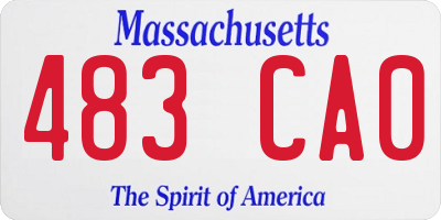 MA license plate 483CA0
