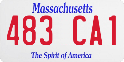 MA license plate 483CA1