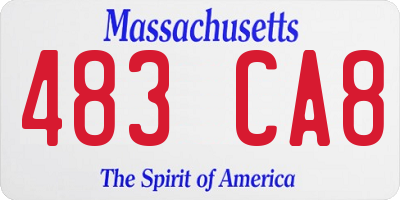 MA license plate 483CA8