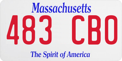 MA license plate 483CB0