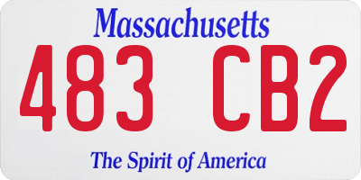 MA license plate 483CB2