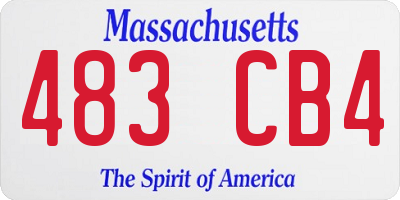 MA license plate 483CB4