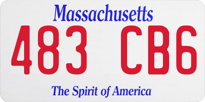 MA license plate 483CB6