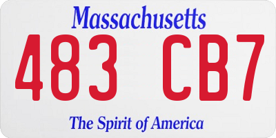 MA license plate 483CB7