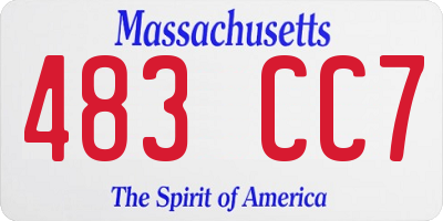 MA license plate 483CC7