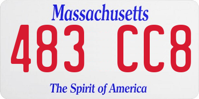 MA license plate 483CC8