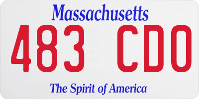 MA license plate 483CD0