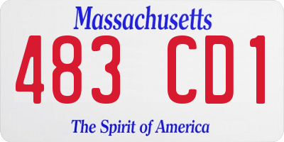 MA license plate 483CD1