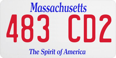 MA license plate 483CD2